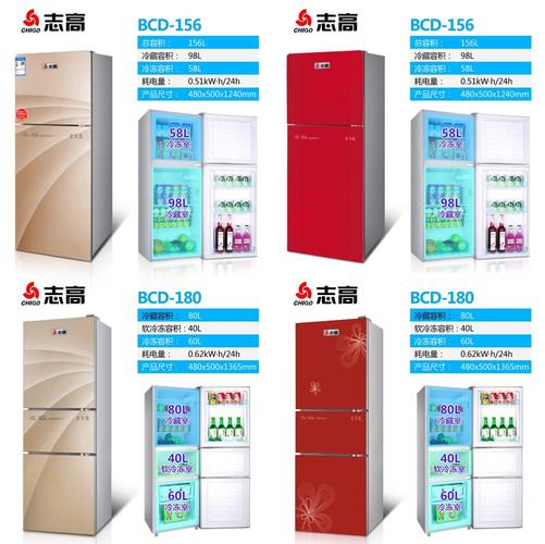 志高冰箱家用租房宿舍二人世界小冰箱小型电冰箱双开三式节能 156l