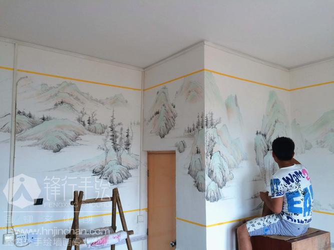 中国风 墙绘 湖南金蝉 怀化锋行手绘