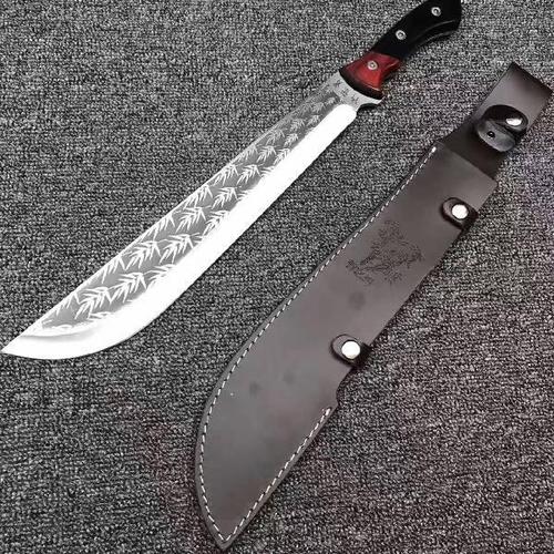 烂花竹叶青大砍刀——手工煅打,合金钢打造,利刃