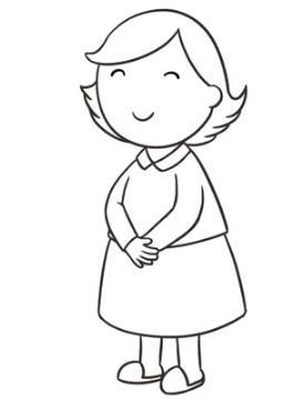 妈妈简笔画全身教程