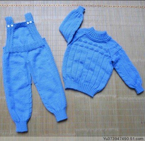 【裤子】手工编织宝宝毛衣婴幼儿童毛裤纯色背带连体裤保暖内外穿商品