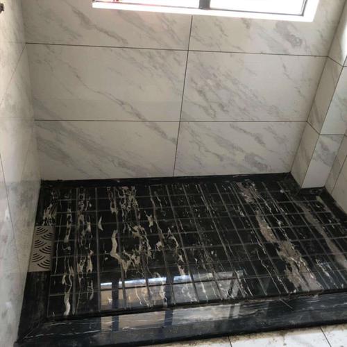 上海天然人造大理石卫生间淋浴房积水踏板定制拉槽防滑地面洗手台