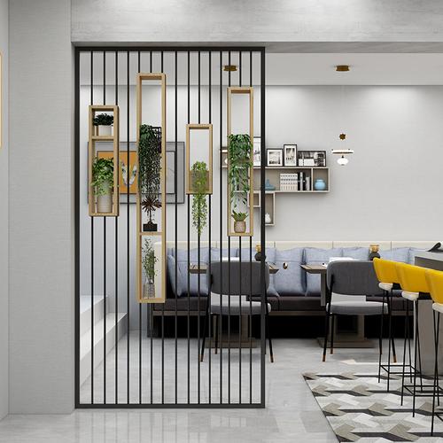 简约现代餐厅置物架镂空焊u接洗手间竖条隔断金属工艺铁艺玄关屏