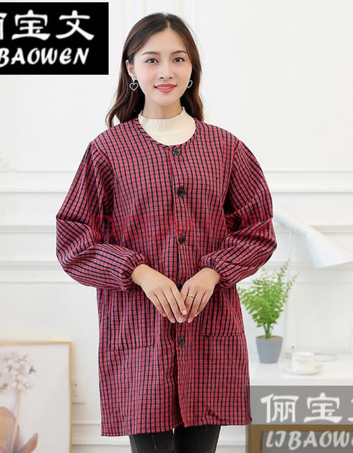煮饭穿的长袖炒菜罩衣带正穿衣厨房围裙成人工作服防水大人反穿衣女