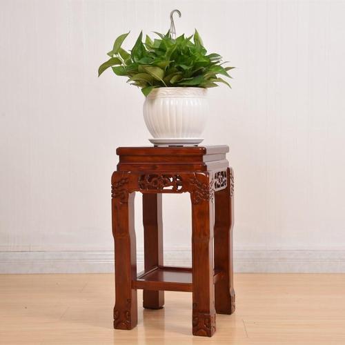 苏宁严选oloey室内实木花架超承重鱼缸架盆景桌石头底座客厅绿萝花盆