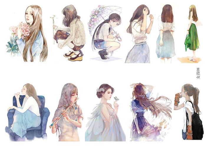 手帐古风可爱人物少女小清新贴纸 好评好店