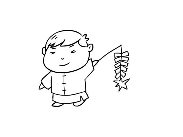放鞭炮简笔画