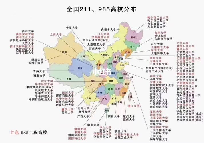 全国985,211大学地理位置分布图_大学_教育_大学教育