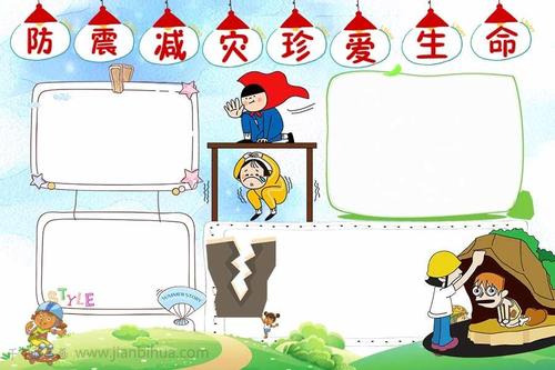 防震减灾珍爱生命手抄报