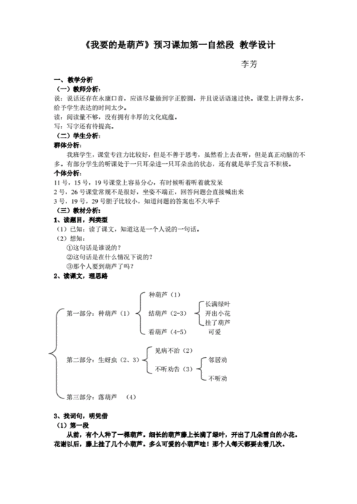 李芳《我要的是葫芦》预习课 教学设计.pdf 7页