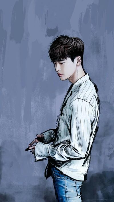 w两个世界##李钟硕# 漫画版手机壁纸(cr:neko33_豆豆)