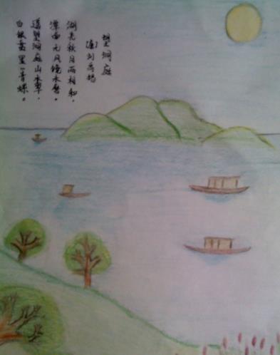 望洞庭三年级简笔画