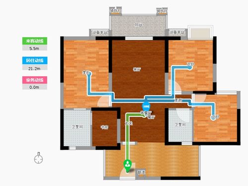 中国户型大全 德阳 香江华府 4室2厅4卫3厨 130㎡及以上