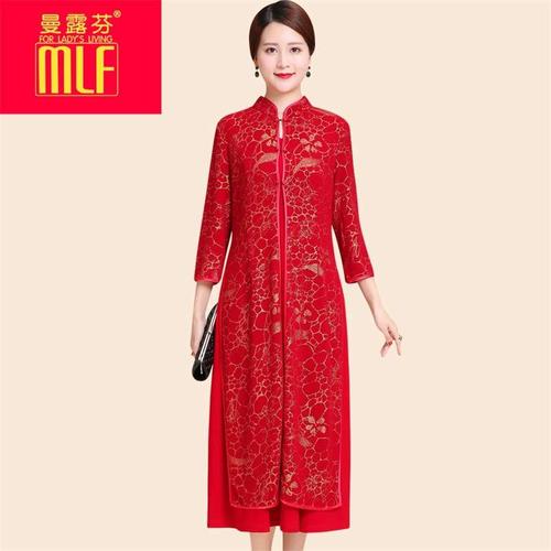 喜婆婆妈妈参加婚礼服嫁女儿结婚高贵洋气岳母年轻丈母娘婚宴装秋