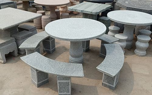 批发供应中式花岗岩石桌石凳公园街道用长条石桌椅厂家现货直销