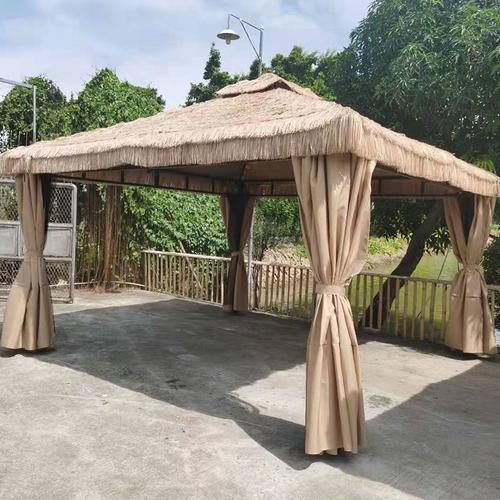 户外遮阳庭院农家乐茅草屋仿真稻草毛草雨棚室外遮阳篷