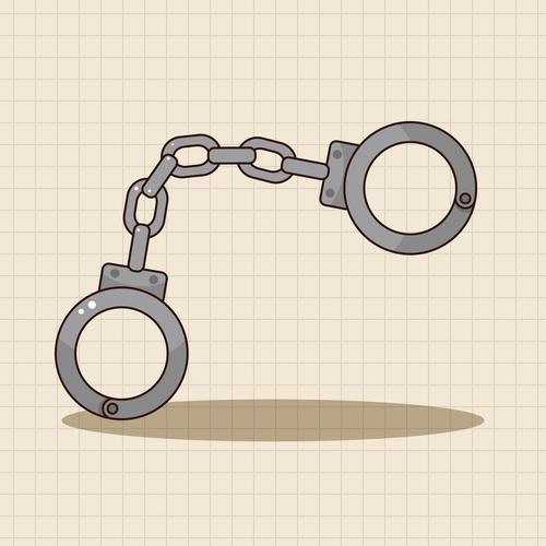 手铐,矢量,插画,卡通,象征