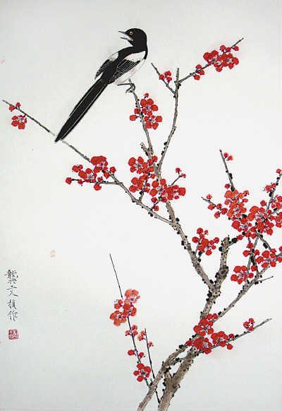 喜上眉梢(中国画)(图)