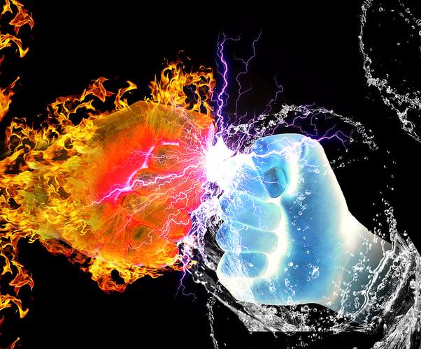 冰与火的碰撞,瞬间的艳丽!