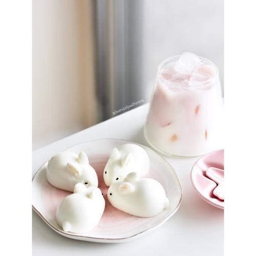 抖臀小兔兔一起开会啦!|来做巨萌又低卡的兔兔酸奶冻吧!