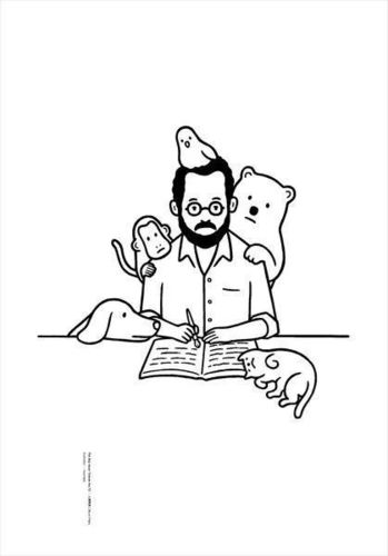 日本插画家当中noritake先生可谓开拓了一片以简约单色线