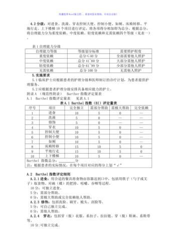 自理能力评估表word版