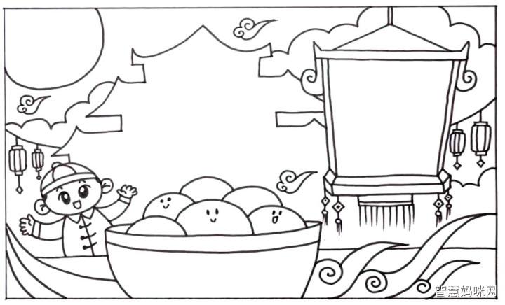 我们进一步的把画面画的丰富一些,让节日的气氛更加的浓重.