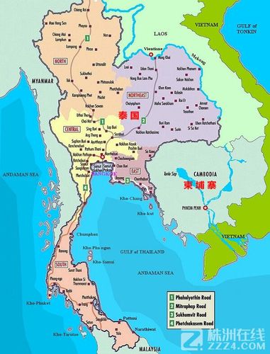 再看看现在的泰国地图,对比一下,就知道泰国东部曾经多受高棉文化的