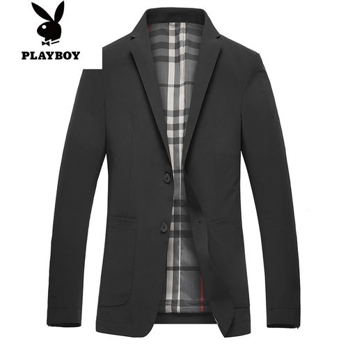 花花公子休闲西装男2021秋季新款商务便服单西男士时尚帅气西服外套潮
