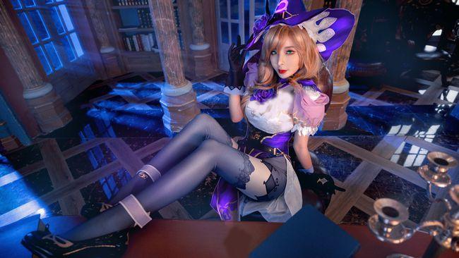 cos:原神丽莎cos正片@原天夕子,陪姐聊聊天