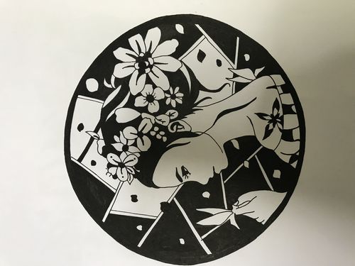 黑白人物装饰画设计