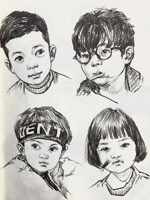 儿童动漫脸速写的画法
