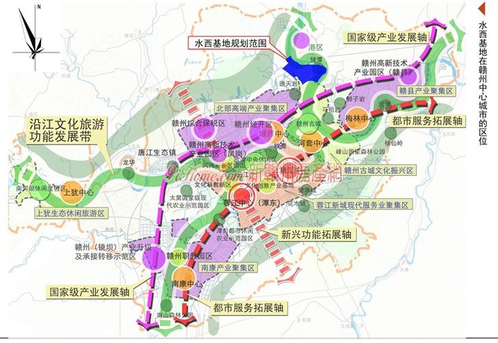 水西基地位于赣州中心城区北部,都市区国家级产业发展轴北端,与