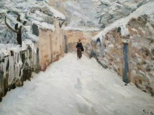 画家西斯莱鲁弗申的雪