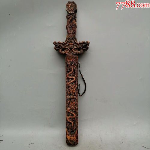 桃木镇宅辟邪剑摆件