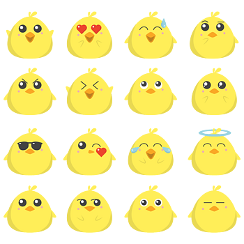 矢量小鸡表情