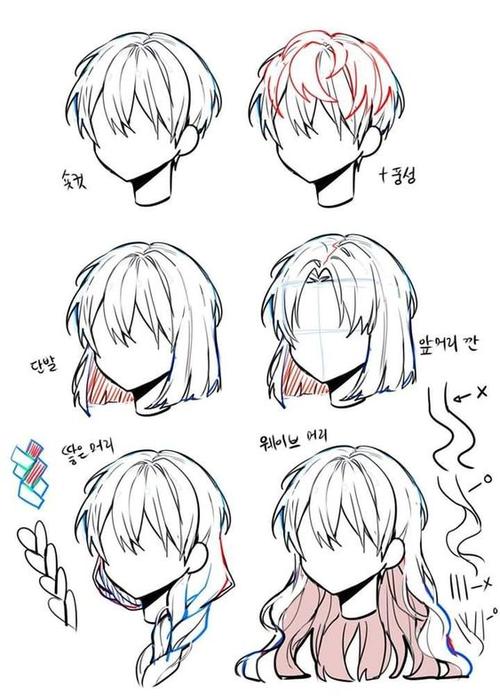 板绘素材各种发型参考男生女生的都有超多超多