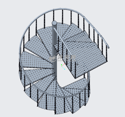 螺旋楼梯钣金结构3d