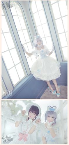 三分妄想 vsinger洛天依cos服 蔷薇花嫁洛丽塔洋装 婚纱cosplay