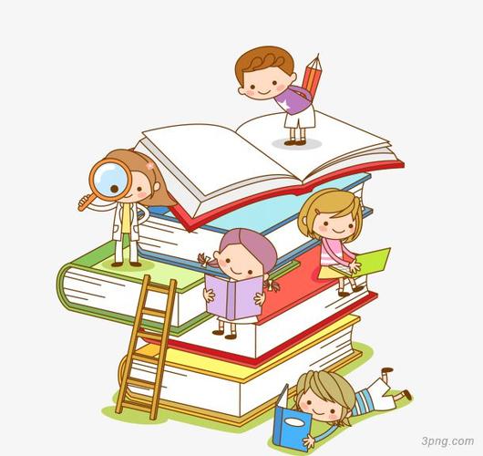 卡通学习主题图书馆广告背景