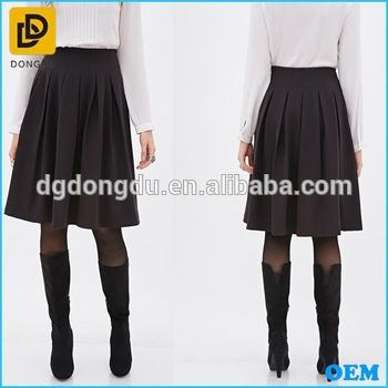 classics permanent pleat skirt women wear knee-lenght skirt