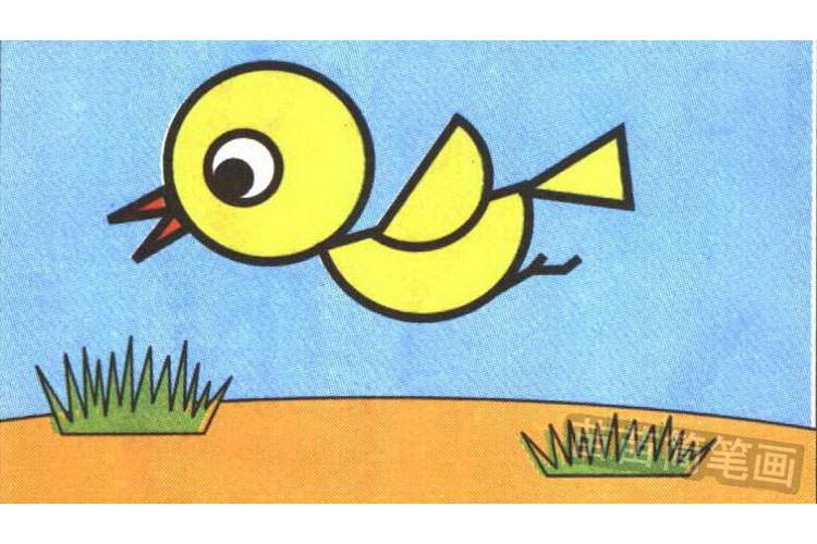 步骤五:最后把小鸟添加上颜色.