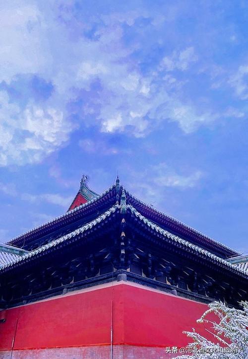 河北正定红墙白雪古城美