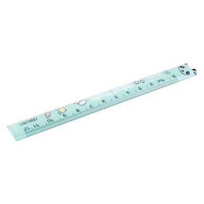 透明色学生文具塑料尺 12cm 小学生卡通透明直尺 71979 得力文具