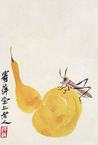 齐白石《葫芦秋虫》