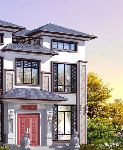 农村建房图纸:带院子的新中式别墅