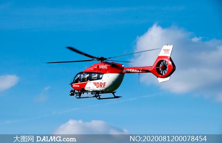 大图首页 高清图片 交通运输 > 素材信息        空中飞行的蓝色直升