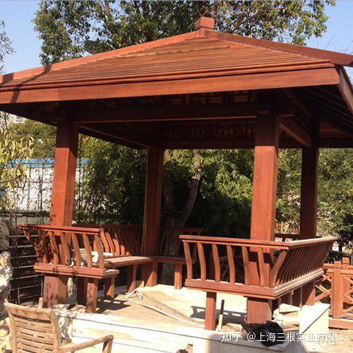 菠萝格防腐木凉亭 户外古建防腐木亭子材料厂家