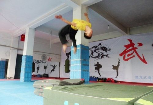 重庆武术培训学校空翻特技表演重庆南山聚龙武道