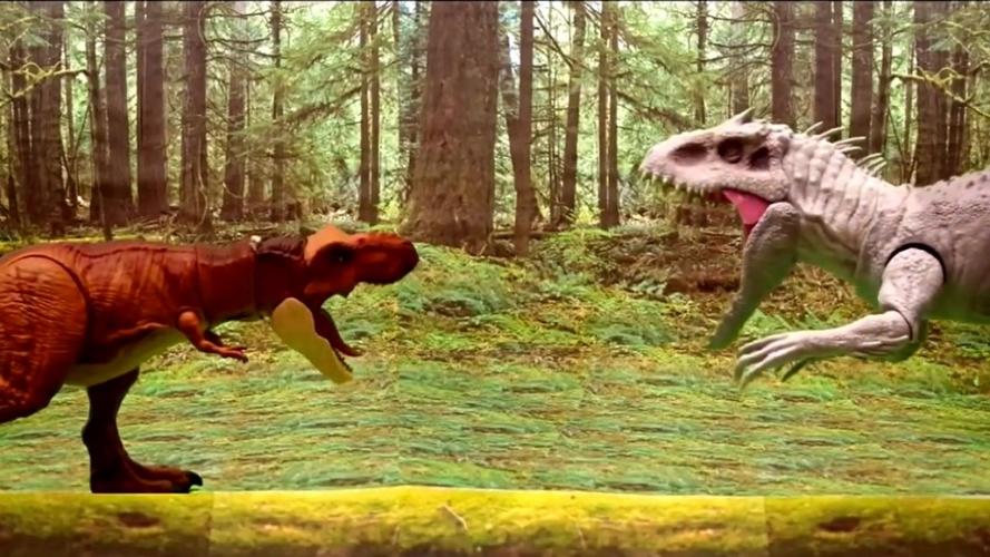 侏罗纪恐龙,肉食牛龙和棘背龙pk暴虐霸王龙,恐龙大战展开